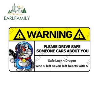 Earlfamily สติกเกอร์ ลายการ์ตูน Doraemon Please Drive กันน้ํา 13 ซม. × 7.1 ซม. สําหรับติดตกแต่งรถยนต์ โน๊ตบุ๊ค