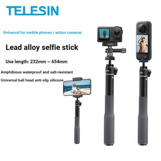 TELESIN ไม้เซลฟี่อลูมิเนียมอัลลอยด์ กันน้ํา อุปกรณ์เสริม สําหรับ Insta360 X3 OSMO Action 4 Gopro11