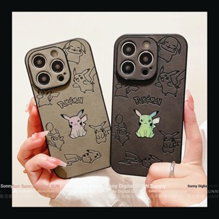 เคสโทรศัพท์มือถือหนังแข็ง กันกระแทก ลายโปเกม่อน ปิกาจู สีสันสดใส สําหรับ iphone 15 14 13 11 12 pro max