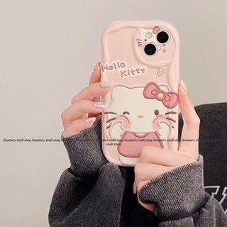 เคสโทรศัพท์มือถือ แบบนิ่ม ลายแมว KT น่ารัก สําหรับ iphone11 12 13 14 15 promax x xs xr i7 i8