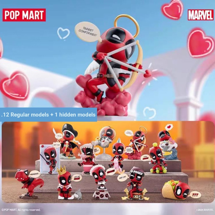 Popmart Marvel Deadpool Series กล่องตาบอดตัวเลขอินเทรนด์ของเล่นตุ๊กตาสําหรับแฟนภาพยนตร์อะนิเมะ