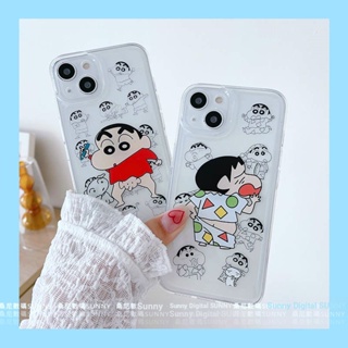 เคสโทรศัพท์มือถือ ซิลิโคนใส กันกระแทก ลายการ์ตูนชินจัง สําหรับ iphone 15 14 13 11 12 pro max XR