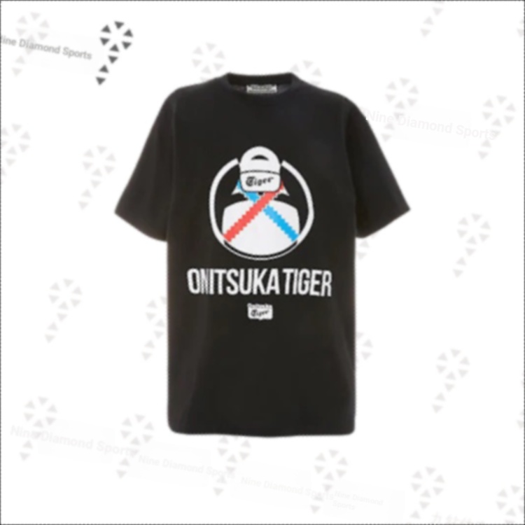 เสื้อยืดแขนห้าส่วน ผ้าฝ้าย พิมพ์ลายเสือ Onitsuka Tiger สไตล์สตรีท สําหรับผู้ชาย และผู้หญิง