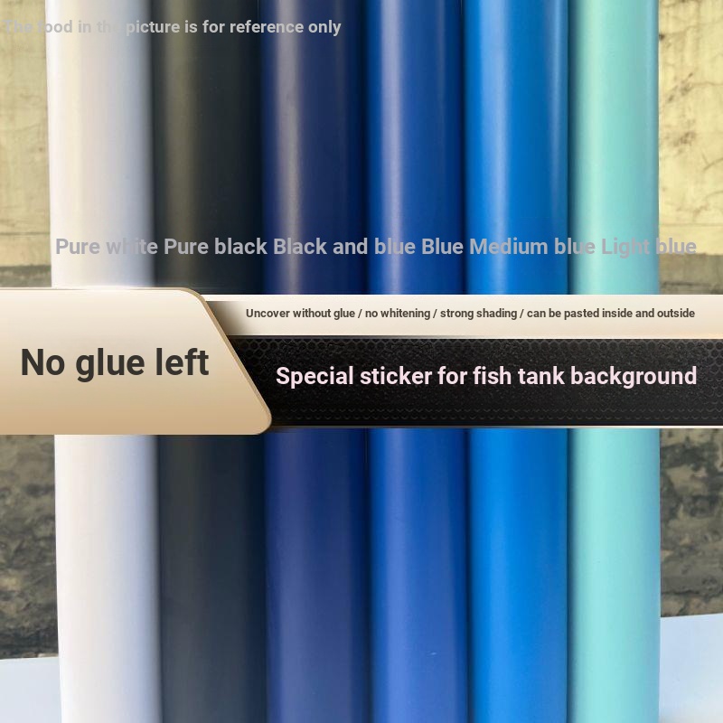 สติกเกอร์ติดพื้นหลังตู้ปลา HD สีดํา สีขาว สีฟ้า พร้อมกาวในตัว สําหรับตู้ปลา