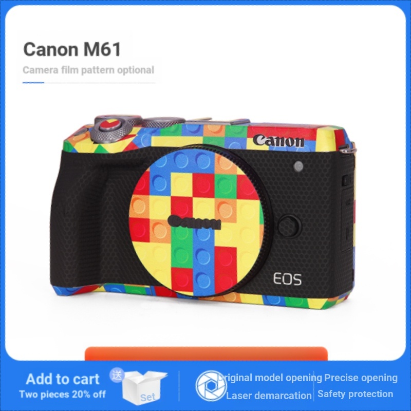 ฟิล์มสติกเกอร์หนัง คาร์บอนไฟเบอร์ ติดตัวกล้อง Canon EOS M62 M6 Mark II