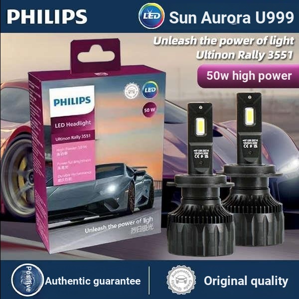 · Philips ไฟหน้ารถยนต์ LED H1H4H7H11HB3 สว่างมาก สําหรับรถจักรยานยนต์ รถบรรทุก