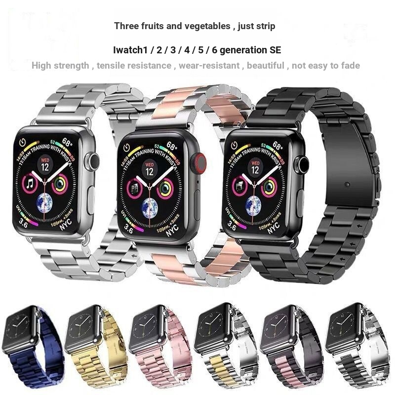 สายนาฬิกาข้อมือ สเตนเลส สามหัว สําหรับ Apple iwatch9ultra1 2 Applewatch568SE