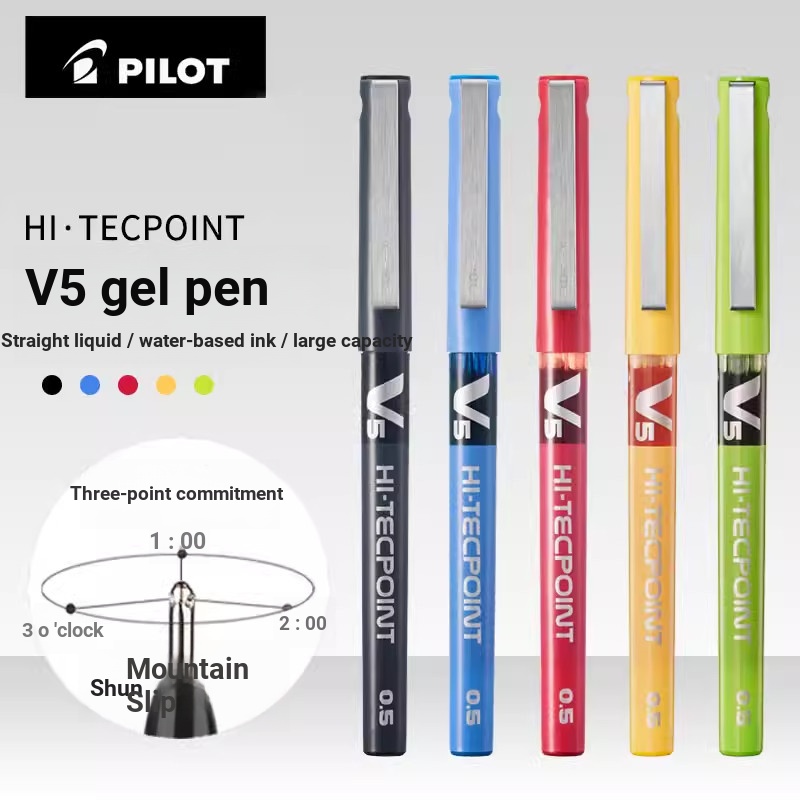 ✨Japan Japan Japan PILOT PILOT Classic V5 Straight Liquid Rollerball Pen ปากกาเจลนักเรียนใช้ Black R