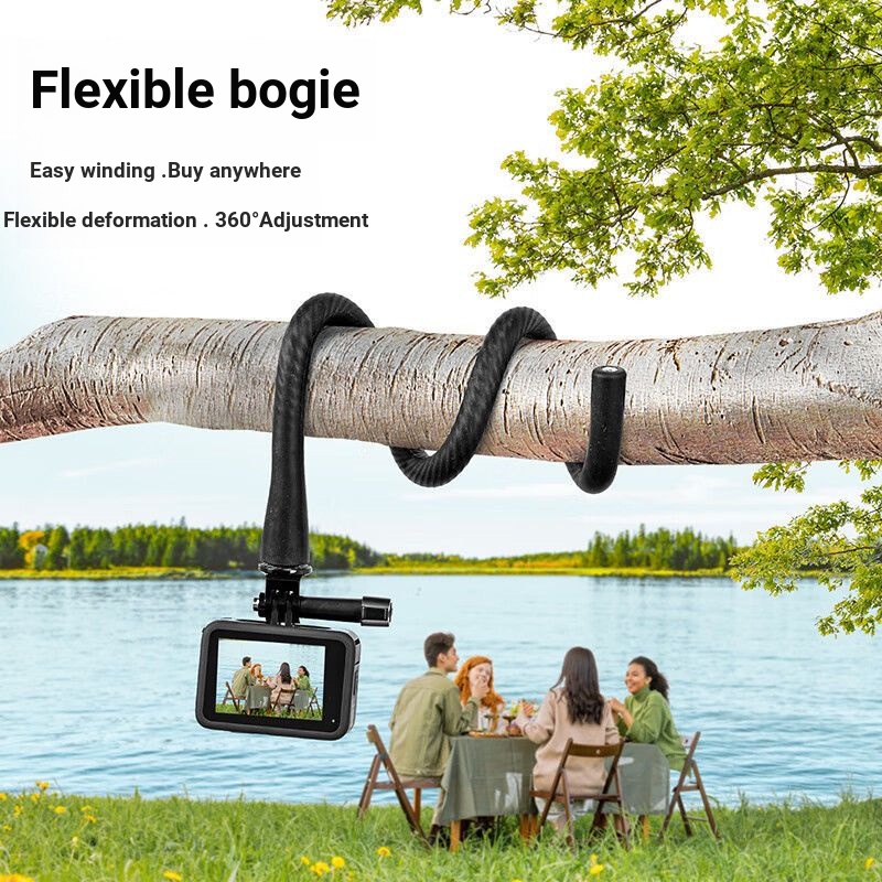 TELESIN วงเล็บแบบยืดหยุ่นเหมาะสําหรับ Insta360 Go 3s/X5/X4/ACE PRO/Go3/X3/oneX2/Gopro ยิงขี่รถจักรยานยนต์วงเล็บยึด