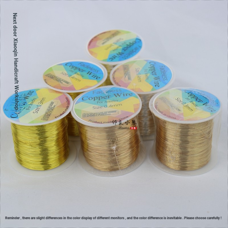 100 เมตรสีจองขนาดใหญ่ม้วนด้ายลวดทองแดงทําเองมือบิดดอกไม้ผูกดอกไม้ไม่ขัดไม่ @-