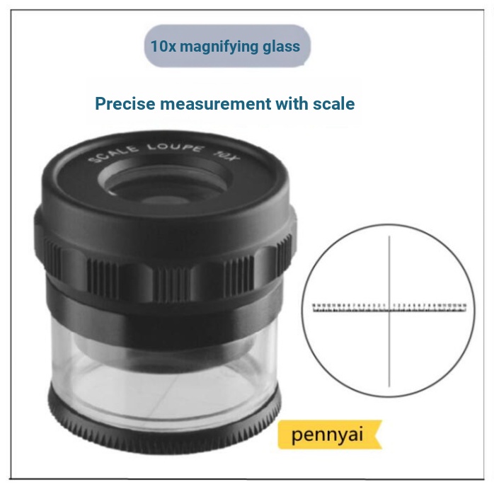 Crown ญี่ปุ่นนําเข้าแว่นขยายทรงกระบอกแบบออปติคัลพร้อม SCALE 10 ครั้งแว่นขยาย SCALE LOUPE 1002-10X