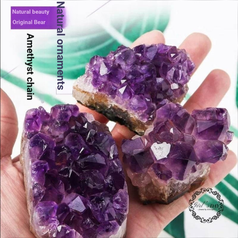 Uruguya Amethyst Cluster Lucky Fortune เครื่องประดับขนาดเล็ก Amethyst Cave Amethyst หินหยาบ Degaussi