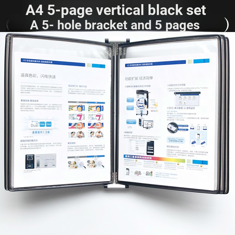 A4 Magnetic 10-Page Flip-On โฟลเดอร์การดูดซับแม่เหล็กที่แข็งแกร่งโฟลเดอร์ Multi-Page แนวนอน Dis