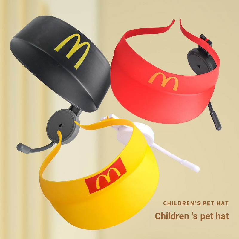 McDonalds Hat Sun Hat Play House ชุดของเล่น Walkie-Talkie Hat McDonalds Red Hat McDonalds Red Hat Mc