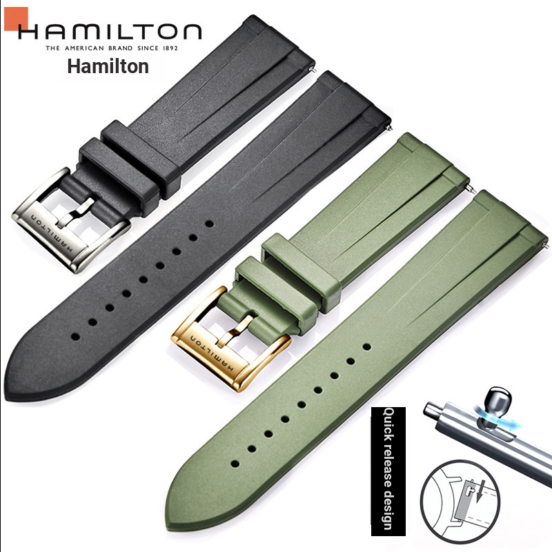 Hamilton Strap Hamilton Jazz Khaki Air Rubber Silicone Male Tape Watch Chain 20 22mm