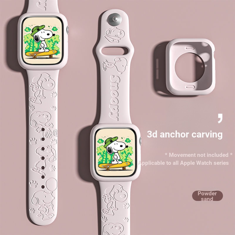 เหมาะสําหรับสายนาฬิกา Snoopy iwatch8 สาย Apple applewatch น่ารัก S9/7/6/5 รุ่น ins สายรัดข้อมือการ์ต