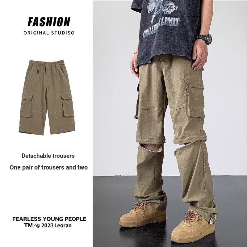 Destruction สไตล์กระเป๋าขนาดใหญ่โดยรวม Logging กางเกง oldschool กางเกงขายาวสไตล์บาง Windproof เสื้อแจ็คเก็ตกันน้ํา