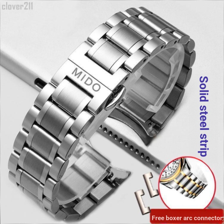 [มาใหม่8] Mido MIDO Strap Steel Band Beren Saili Commander Rudder Watch Stainless Steel Men Women 18