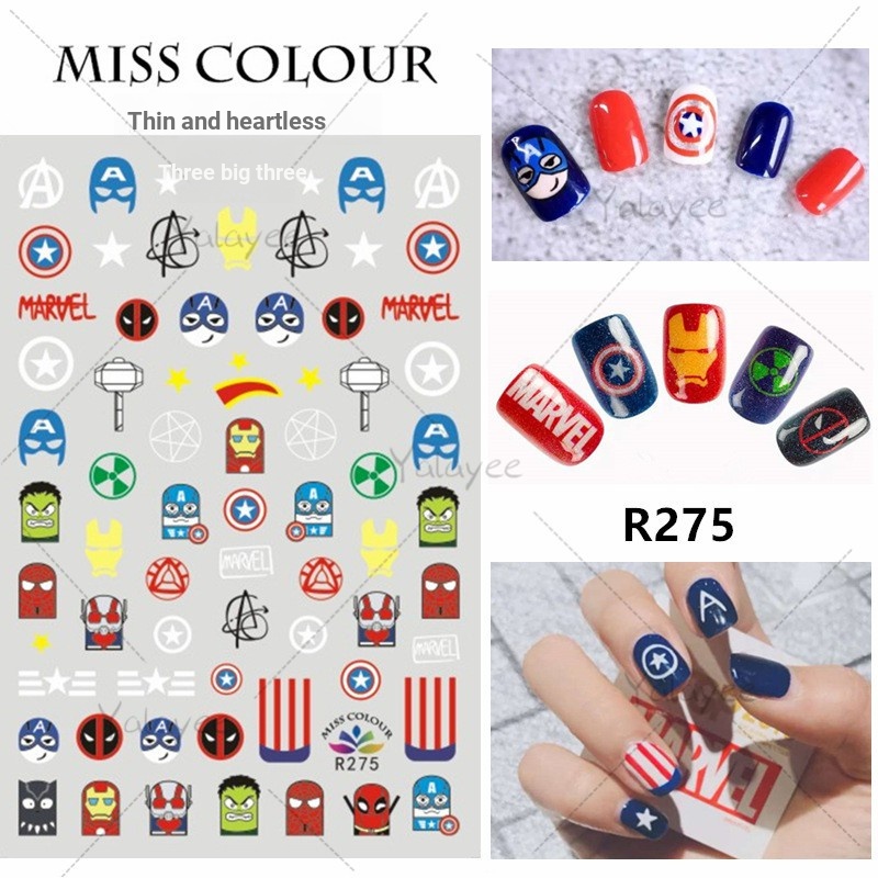 Ya Yalayee [Nail Sticker] Japanese Spiderman Slam Dunk/Captain America Sticker Cartoon Sticker