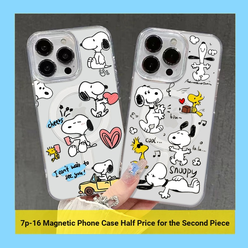 เคสโทรศัพท์แม่เหล็ก สนูปปี้ เคสโทรศัพท์กันกระแทกเหมาะสําหรับ ไอโฟน 16 15 14 13 11 12 มือโปร สูงสุด