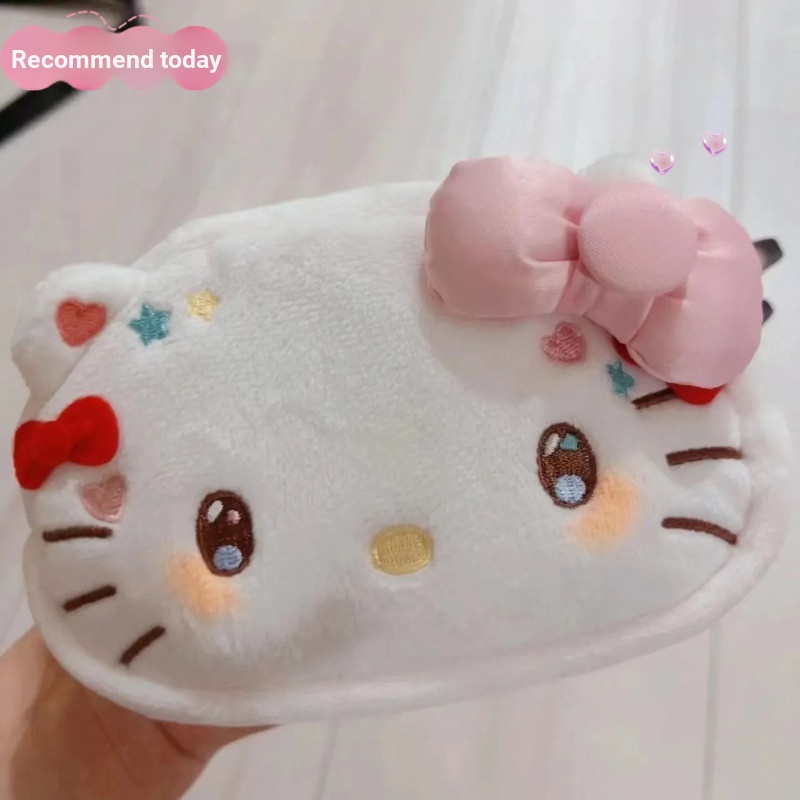 [Cloud Bag Shop] Shining HelloKitty ซีรีส์ครบรอบ 50 ปี kt Face Storage Bag กล่องดินสอปักกระเป๋าเครื่องเขียนกล่องดินสอการ์ตูน