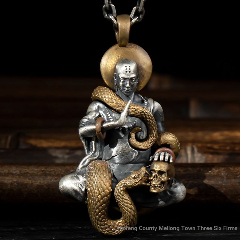 ชุบ 925 เงิน Benming พระพุทธรูปจี้พันมือ Guanyin Void ทิเบต Ox Tiger Immovable พิเศษไก่ Guardian สร้อยคอ