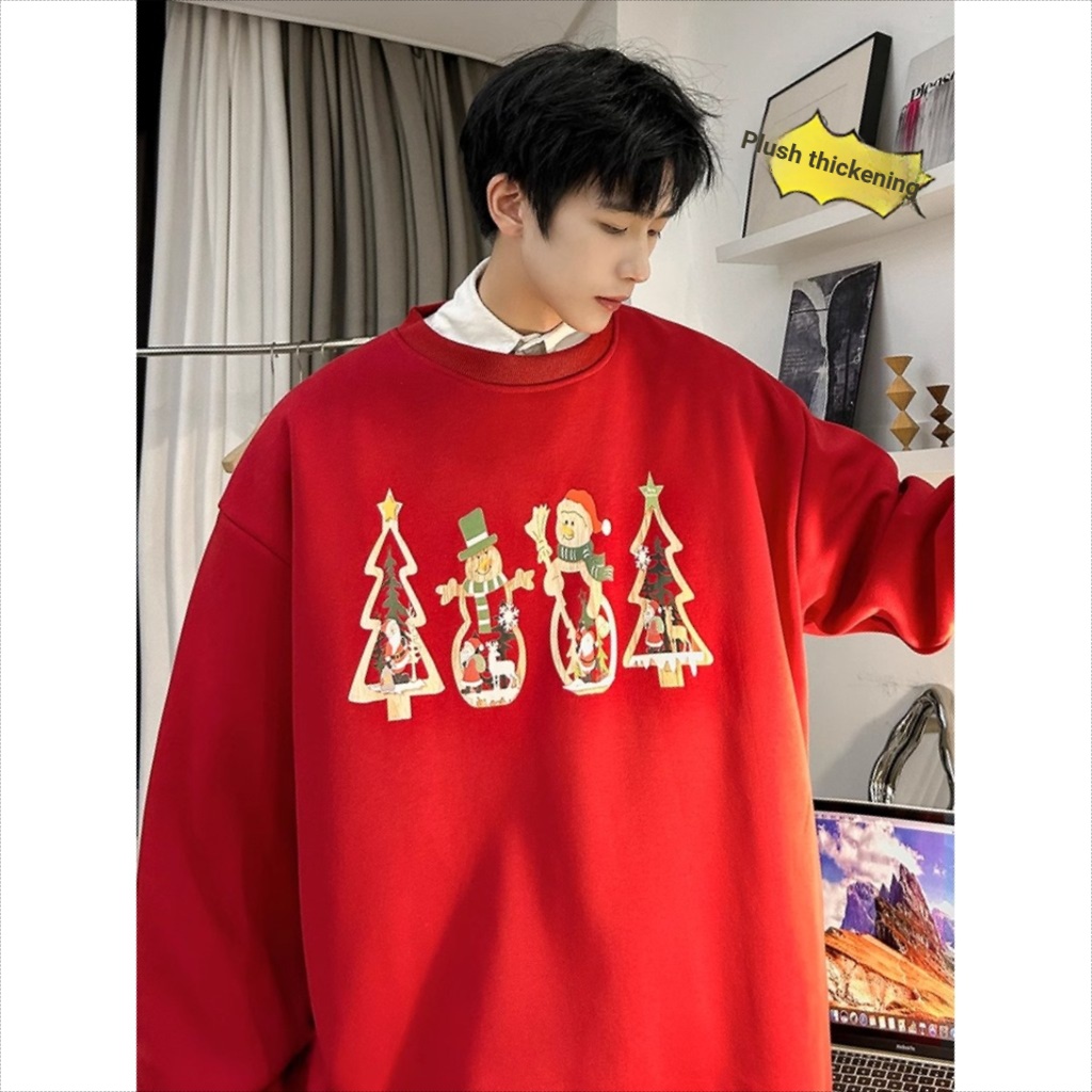 ฤดูหนาวขนแกะซับหนาคริสต์มาสเสื้อกันหนาวผู้ชาย