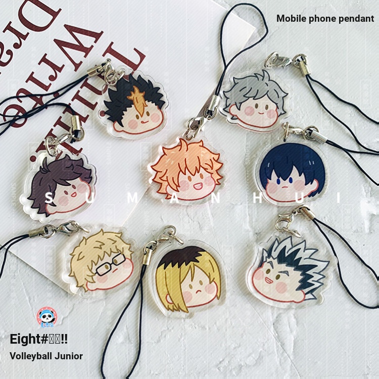 Volleyball Boy จี้โทรศัพท์มือถือ Haikyuu จี้ Hyuga Shoyo Kageyama Feiyu Tsukijima Firefly และ Toru Kawaji Claw บด Takao Sugawara Takayuki Nishitani Yu