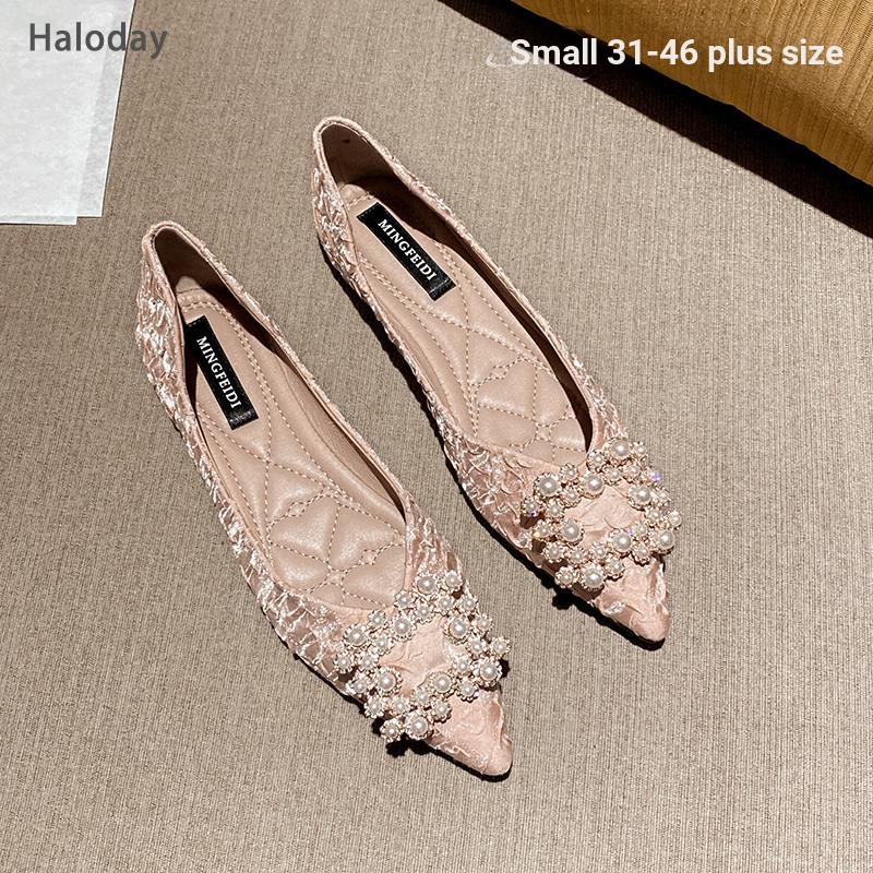 ขนาดใหญ่ (31-46) ทั้งหมด-จับคู่ ชี้นิ้วเท้ารองเท้าผู้หญิงรองเท้าแบน พลอยเทียม ผู้หญิงตักรองเท้าขนาดใหญ่42ขนาดใหญ่46 45 44 43สบายพนักงานออฟฟิศเจ้