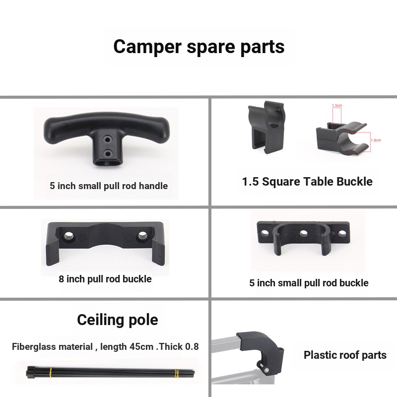 Camper Accessories Camper Parts Egg Roll Table Board Buckle Trolley Handle Fixing Button Putter Rod Ceiling Rod Etc.