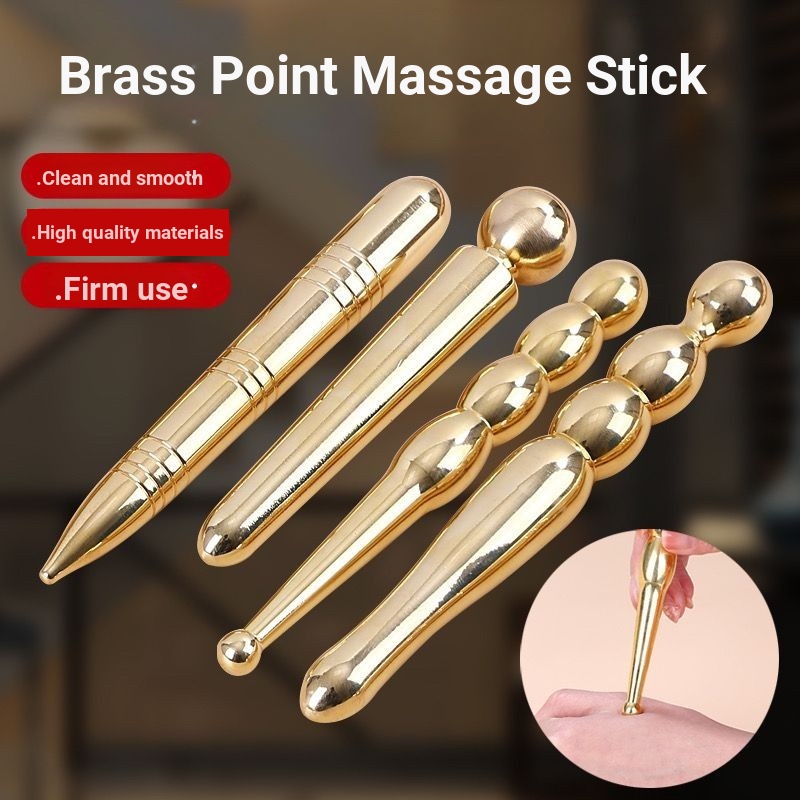 ทองเหลืองกด Acupoint เครื่องมือฝังเข็ม Stick กดอุปกรณ์เท้า Acupoint นวด Tendon Stick นวดปากกาเท้า Dredg