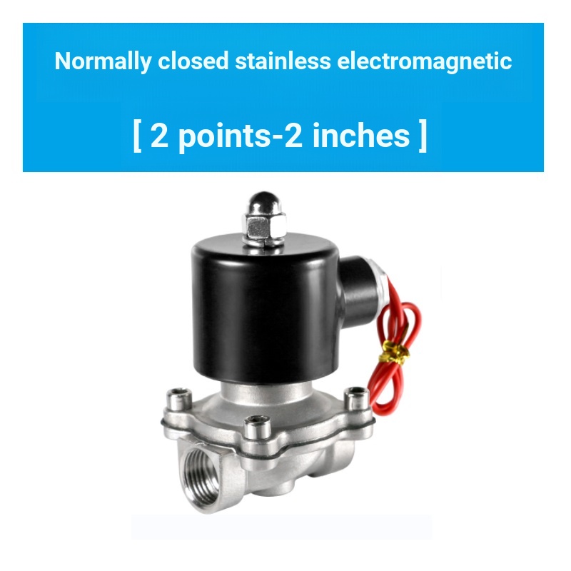 304 สแตนเลสสตีล Solenoid วาล์วปกติปิด 2W น้ําวาล์ว Air วาล์ว 12V 24V 220V 110V DN15 DN20 DN32