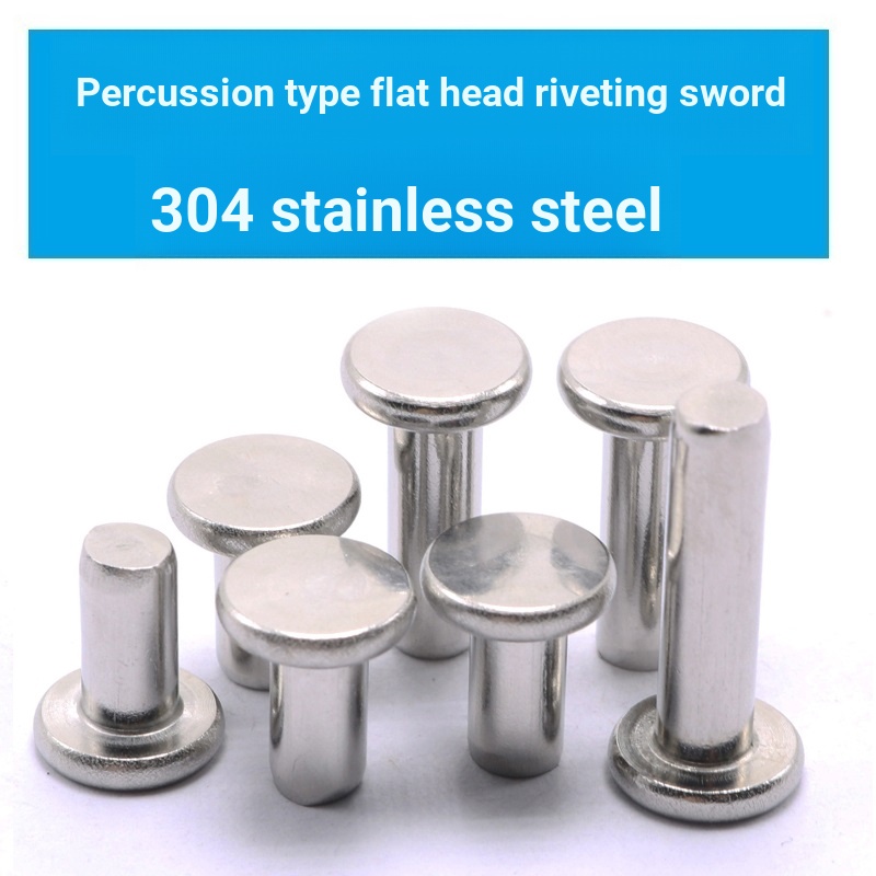 3316 > [M2 M2.5 M3M4 M5 M6] สแตนเลส 304 หมุดแบน GB109 กระทบหัวแบน Solid Rivets หมุดขนาดเล็ก