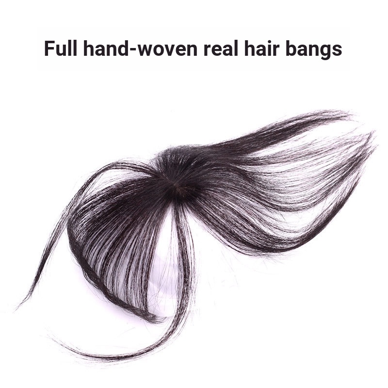 [B.Q] Air Bangs Head Replacement Piece Mini Wig Qi Bangs Piece Light Hand-Knitted 3d Bangs Real Wig