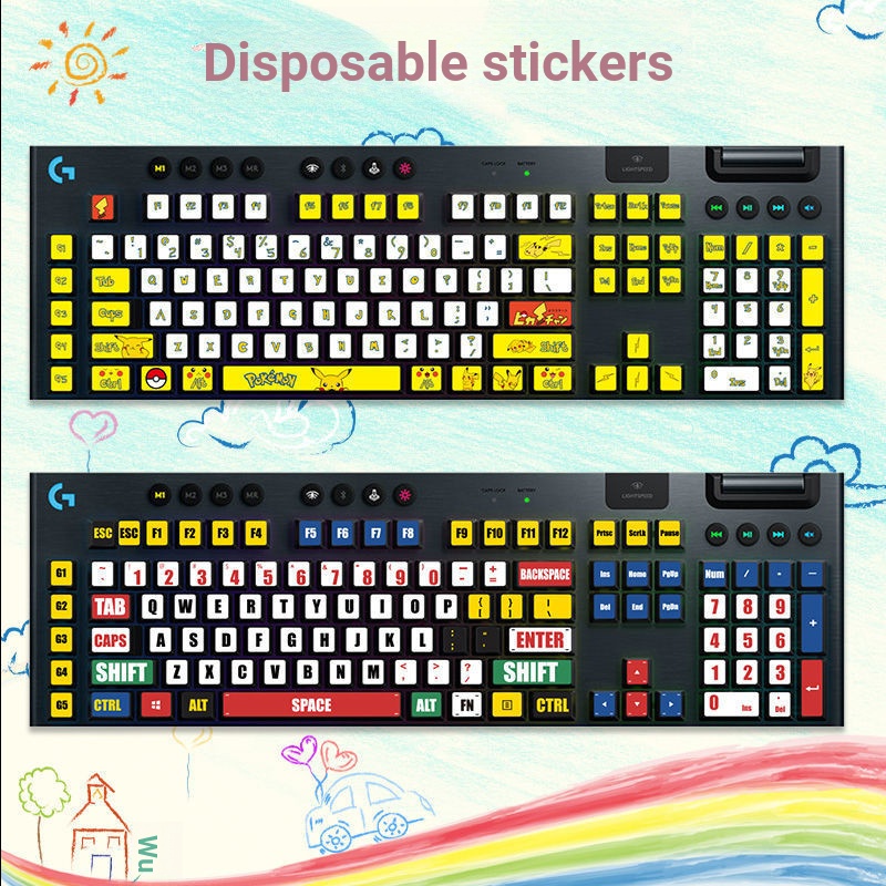 Logitech G813 G913 G915 TKL G Pro X คีย์บอร์ดสติกเกอร์ปุ่มสติกเกอร์ฟิล์มป้องกันปุ่มกดเปลี่ยนสี