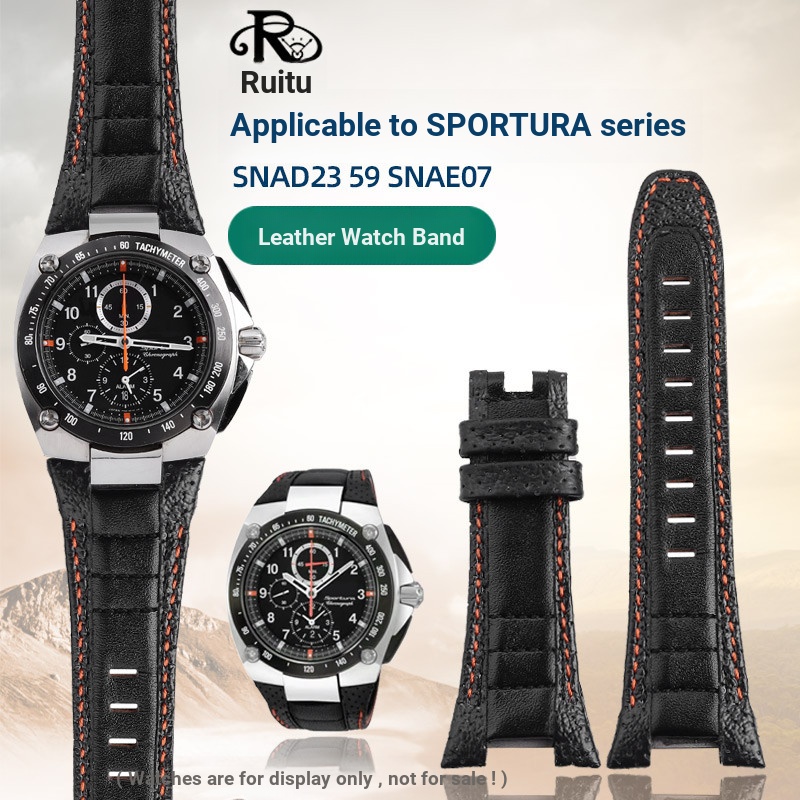 Ruito เหมาะสําหรับ Seiko Seiko สาย Sportura Series SNAD23J2 SNAE07 สายนาฬิกาหนังแท้อุปกรณ์เสริม