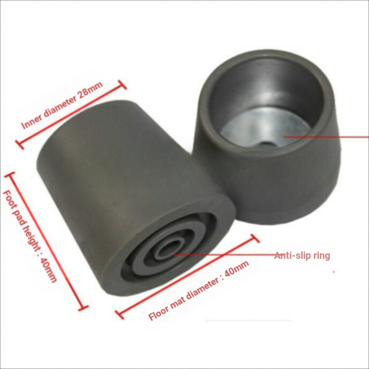 B b.Diameter 2.8 ซม.Walker Walker Armrest Frame Power Frame Anti-slip ทนต่อการสึกหรอหนาในตัวแผ่นเท้า