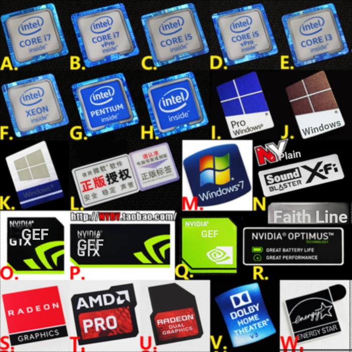 สติ๊กเกอร์ยี่ห้อ Coreon 6th Generation core i3 i5 i7 Xeon Computer 6th Generation cpu Label Sticker 
