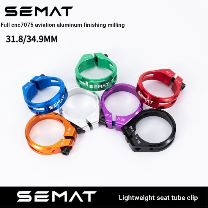 SEMYT จักรยาน Seatpost Clamp 31.8/34.9 มม.น้ําหนักเบา Hollow Lock Seatpost Mountain Bike Clamp Lock