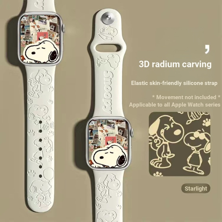 Snoopy Snoopy iwatch8 สายนาฬิกา s10 สาย Apple applewatch น่ารัก S9 ซิลิโคน 7 ผู้หญิง 6