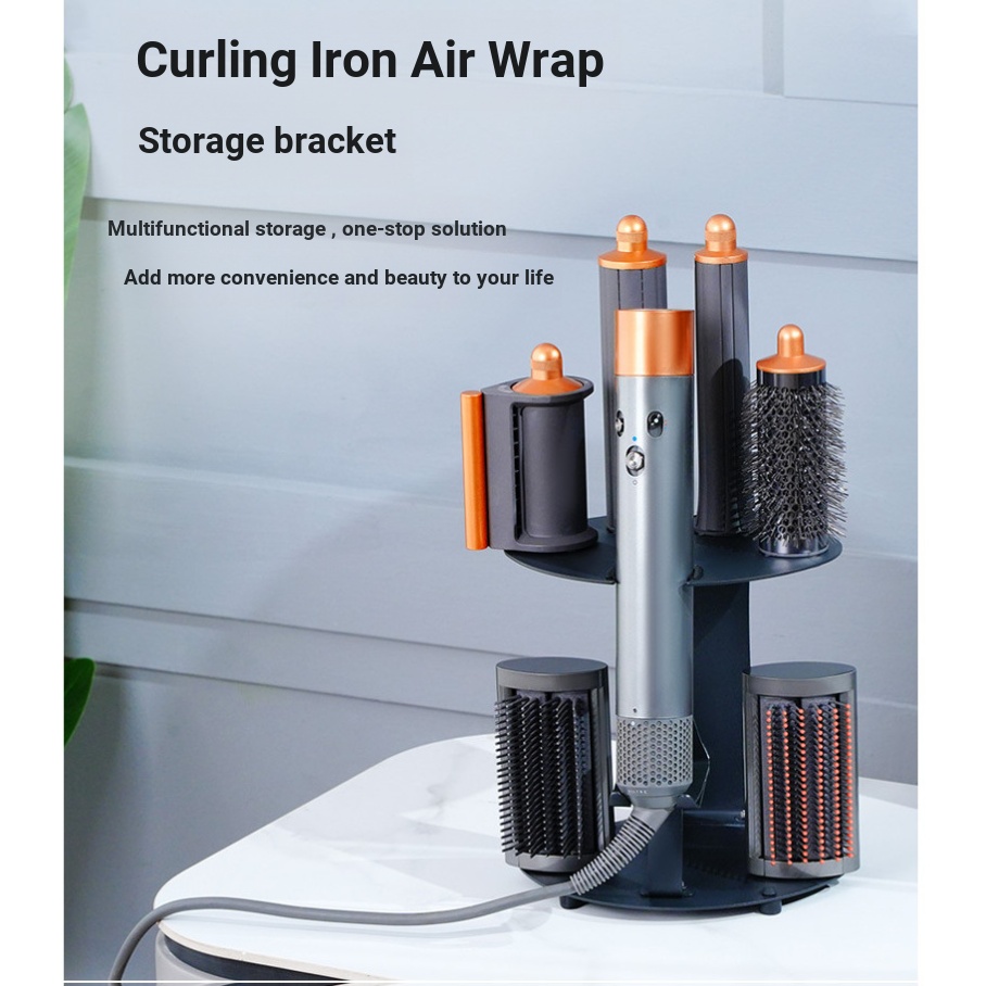 เหมาะสําหรับ Dyson airwrap Curling Iron Storage Rack เดสก์ท็อปแขวนผนัง Dual-ใช้การเจาะ-ฟรี Hairdressing จัดแต่งทรงผมอุปกรณ์ Bracket