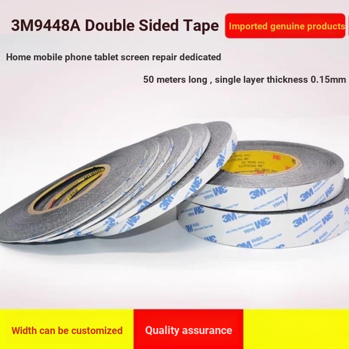 [คุณภาพดี] 3M9448 เทปสองด้านสีดําซ่อมคอมพิวเตอร์โทรศัพท์มือถือหน้าจอเหนียวที่แข็งแกร่งคงที่ทนอุณหภูม