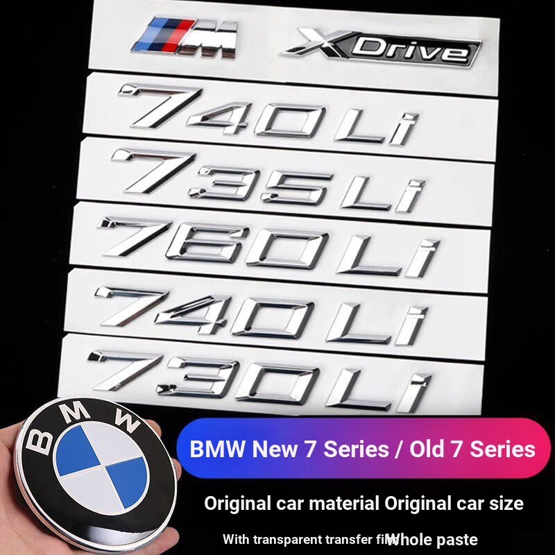 เหมาะสําหรับ BMW 730li740Li สติกเกอร์โลโก้รถ m โลโก้หางด้านข้าง 7 Series 750li760Li สีดํา xdrive Wor