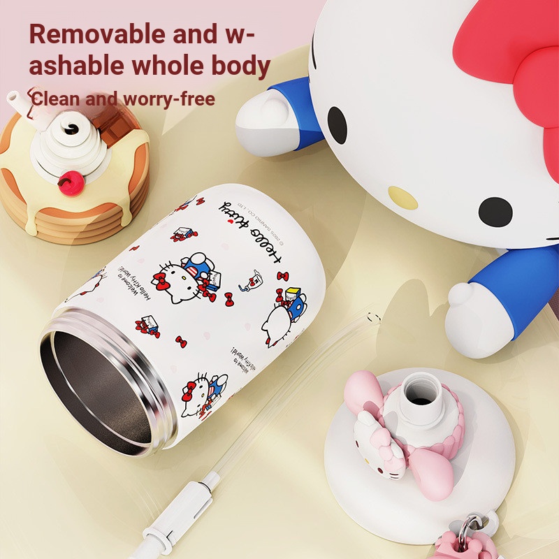 [Xitu] Hellokitty Thermos Cup Girl Student School Dedicated High-value Childrens Double Drinking Cup