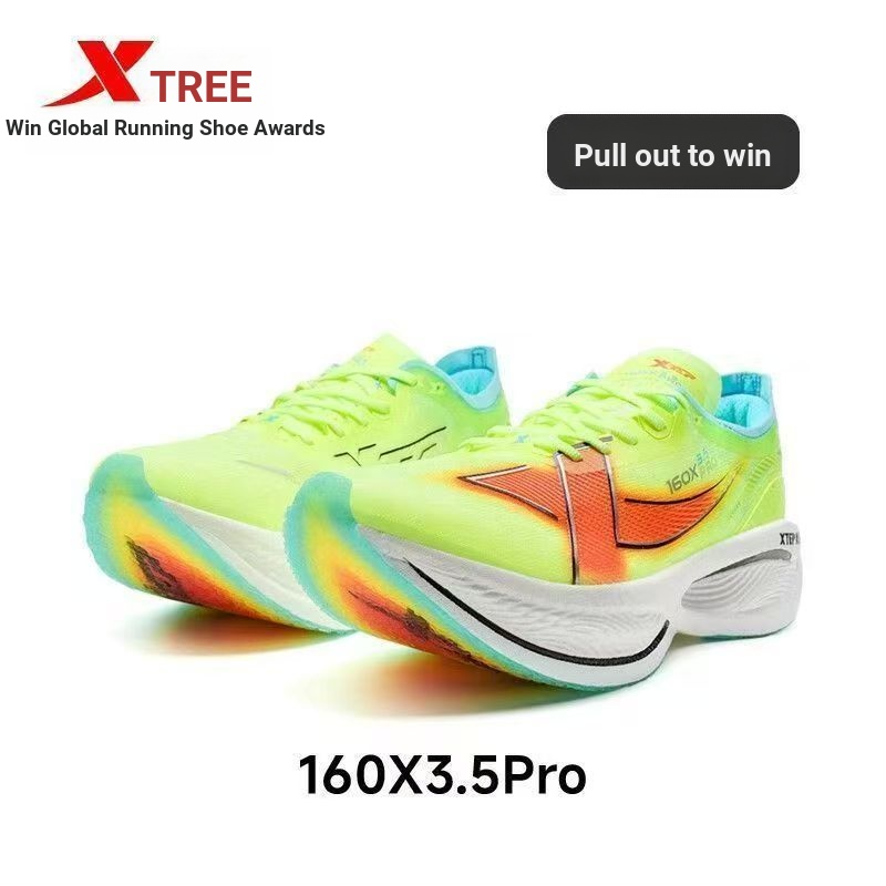XTEP/Special Walk 160X3.5 PRO รองเท้าวิ่งรองเท้าผู้ชายBreathable Cushioningรองเท้าผ้าใบแผ่นคาร์บอนRa