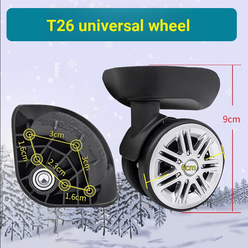 -SJ.TOBOL รถเข็นกรณีรอกเปลี่ยนกระเป๋าเดินทาง 9110-1 Universal ล้อ T26 ล้อกระเป๋าเดินทางล้อ 073