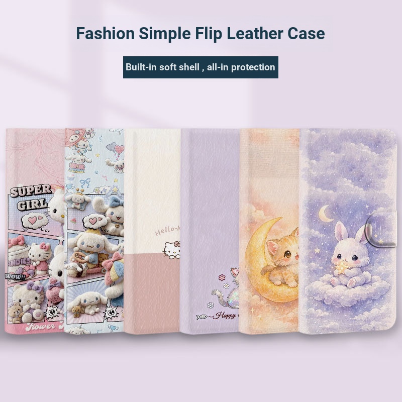 เคสหนังน่ารักเหมาะสําหรับ Huawei P Smart + Z S Y9 Prime Y7 Pro Y7A Y8P เคสโทรศัพท์แมวกระต่ายสุนัข