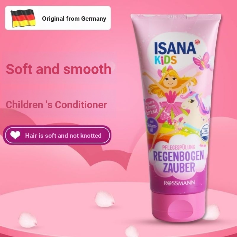 เยอรมันนําเข้า ISANA Kids Childrens Conditioner 2-14 Years Natural Soft Silicone-Free Conditioner 12