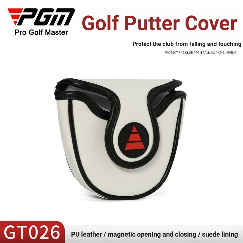 ฝาครอบกอล์ฟ ฝาครอบกอล์ฟคลับ PGM Golf Club Head Cover พัตเตอร์ฝาครอบป้องกันครึ่งวงกลมแม่เหล็กปิด Sued