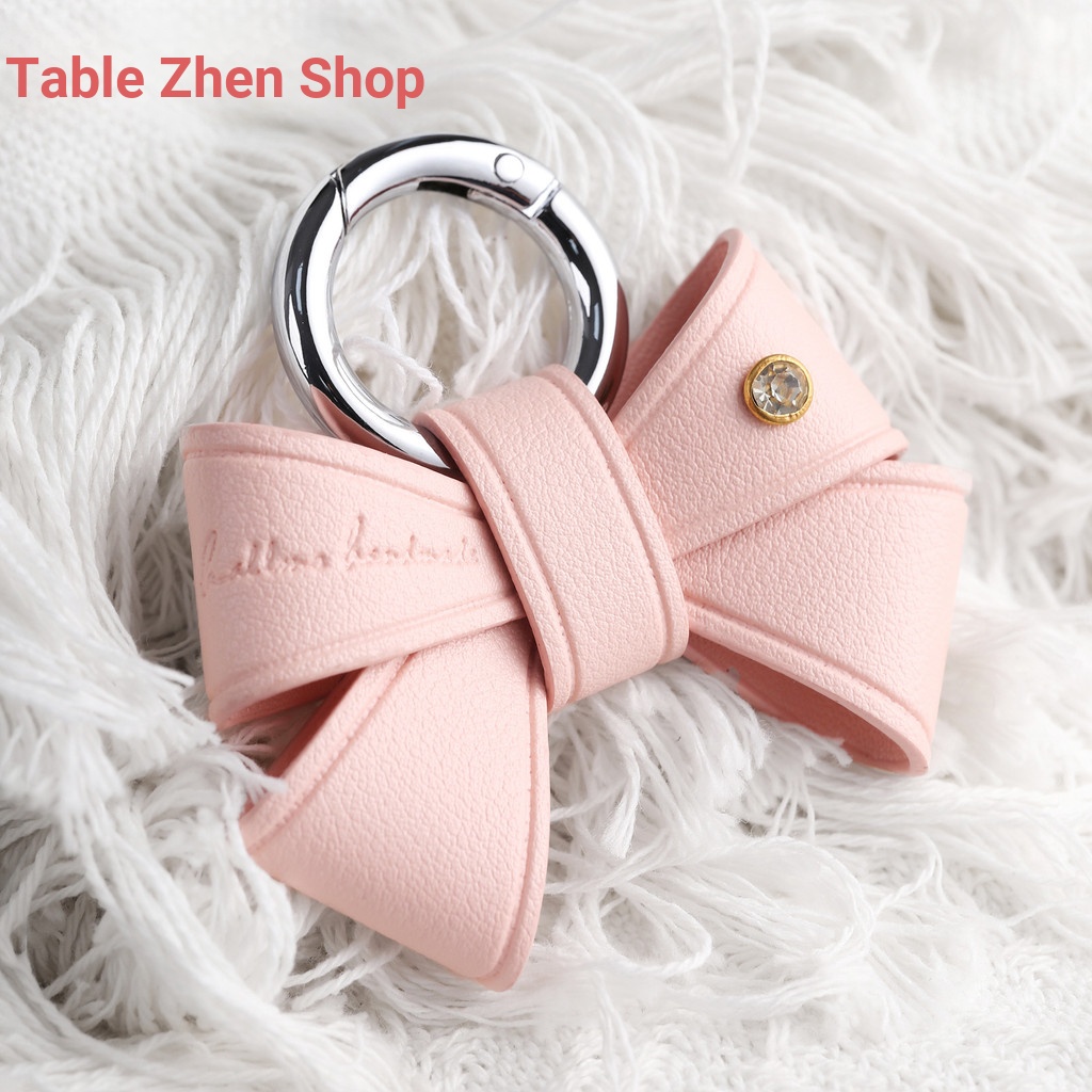 Qiuzhen Shop พวงกุญแจโบว์จี้น่ารักพวงกุญแจหนังพวงกุญแจรถผู้หญิง 2512/30